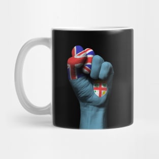 Flag of Fiji on a Raised Clenched Fist Mug